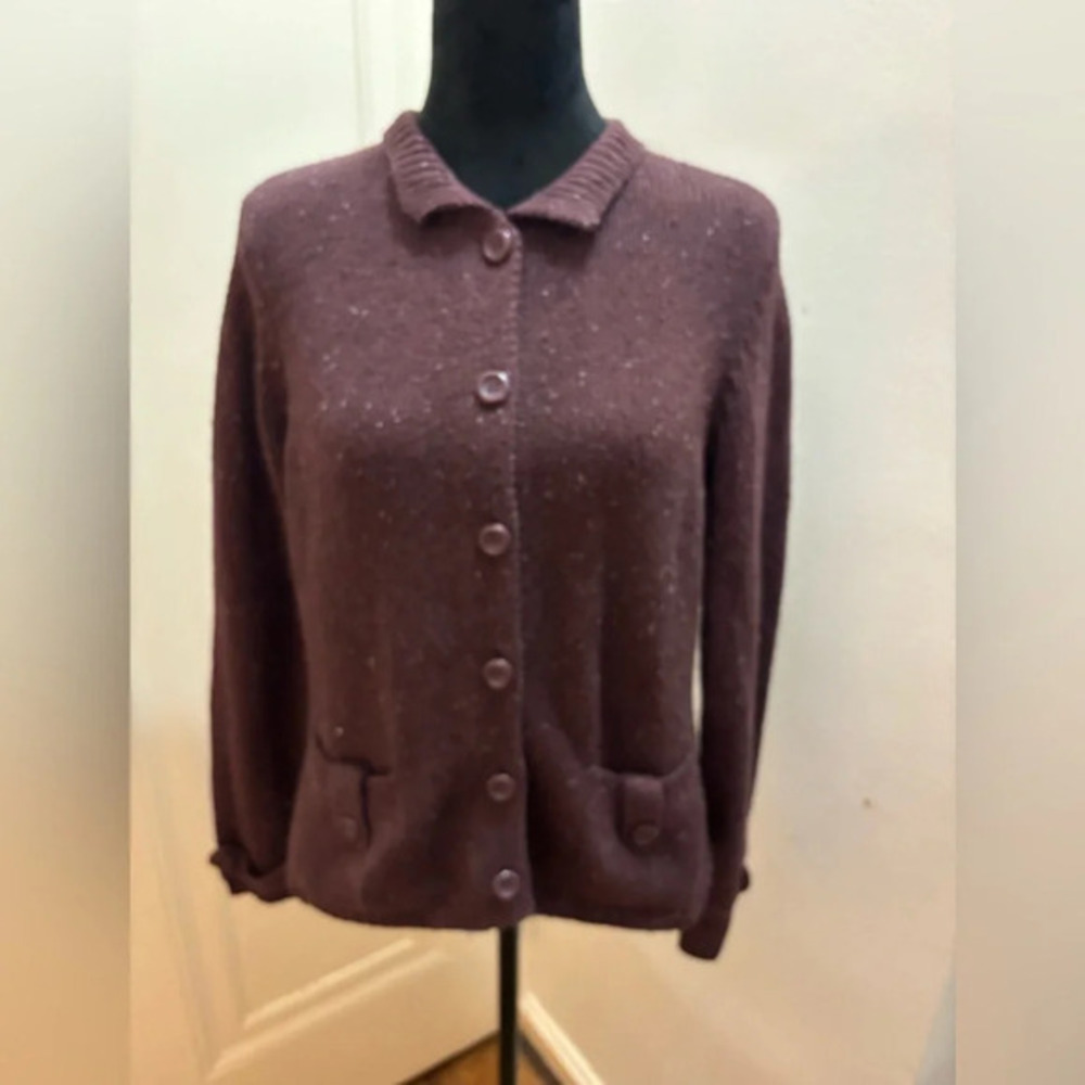 LIZ CLAIBORNE Cardigan Sweater maroon medium